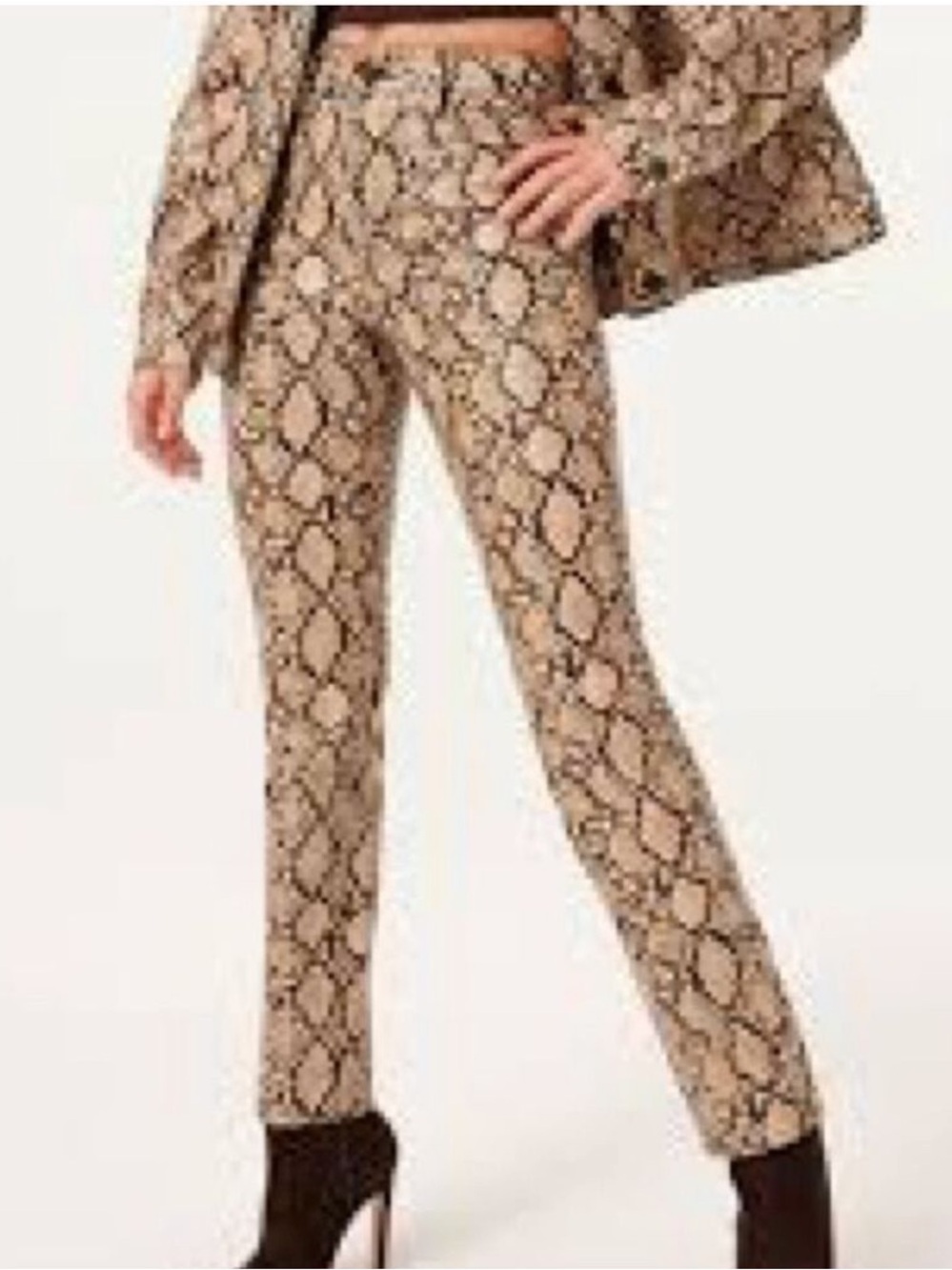 Good American Good Classic Snake Print Faux Leather Pant 4 / 27 EUC - Picture 1 of 11
